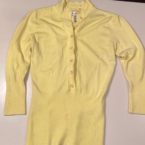 Yellow sweater 3/4 button up. 3/4 sleeve